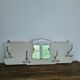Coat hooks 4 aluminum hooks wall-mounted coat rack mirror vintage art deco old off-white