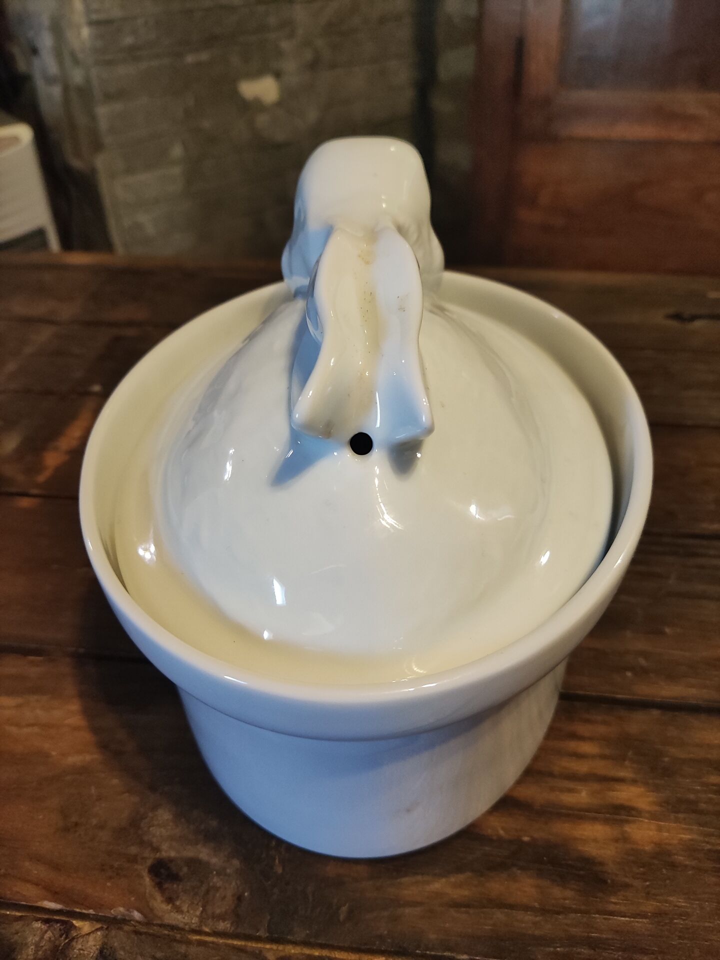 White ceramic rabbit terrine