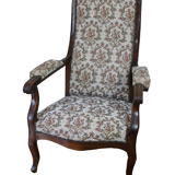 Old voltaire armchair in walnut style louis phillipe