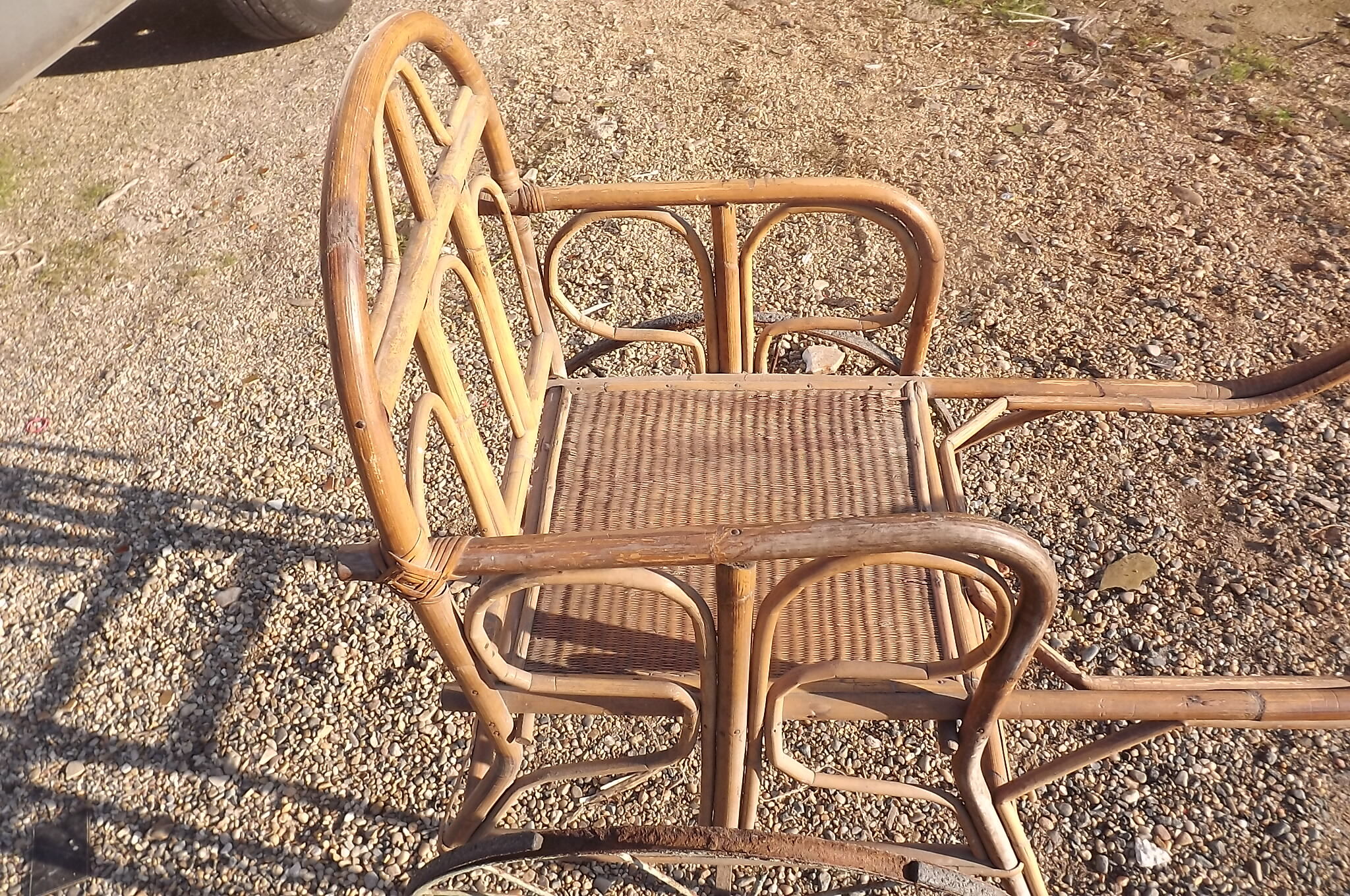 Child cart in bamboo and osier 1900