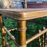 Pair of caned chairs in gilded wood