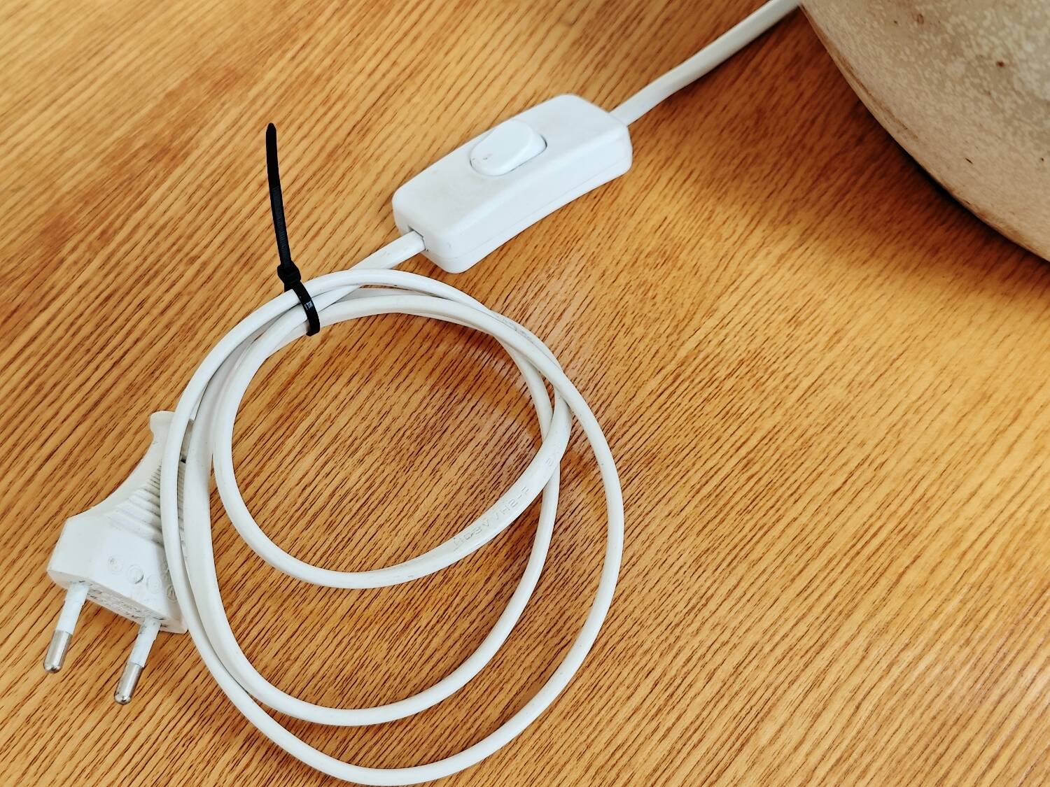 Modernist ceramic sandstone lamp with two handles from the 1950s