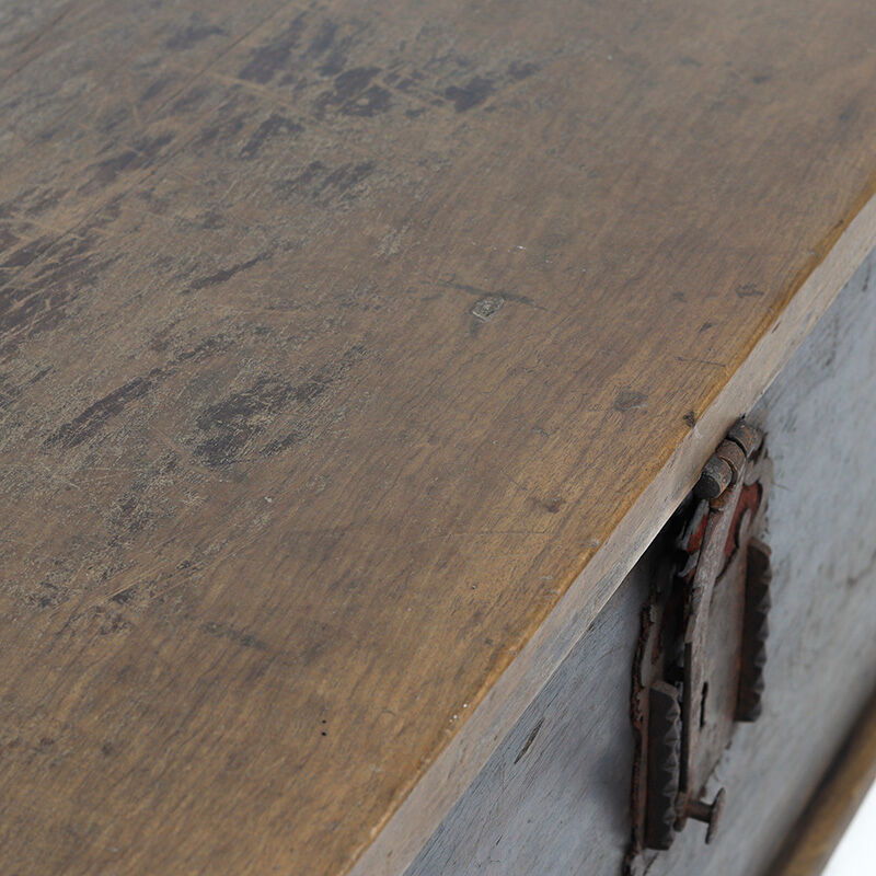 Rustic 18th Century Farmhouse Antique Primitive Six Plank Spanish Chest