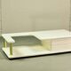 White High Gloss Free Form Italian Design Coffee Table w. Brass Accents 70s