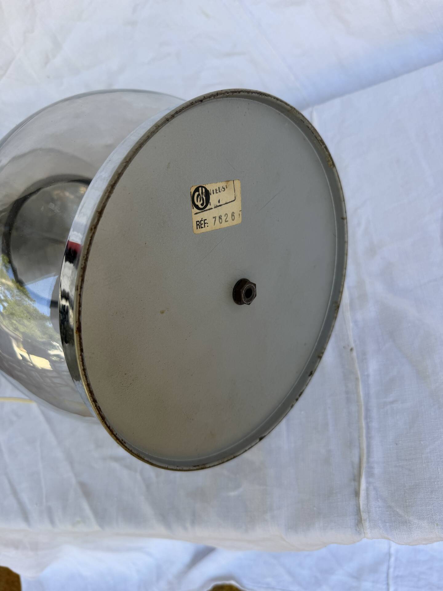 Large glass table lamp Delmas 1970