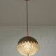 1/4 Vintage glass pendant light / brutalist copper bar lamps  MCM 1970s