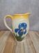 Vintage blue relief iris decorative pitcher