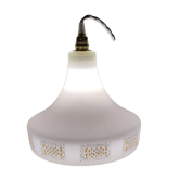 Suspension in opaline with geometric decoration