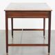 Bureau et chaise de bureau Chesterfield en cuir de vachette bleu