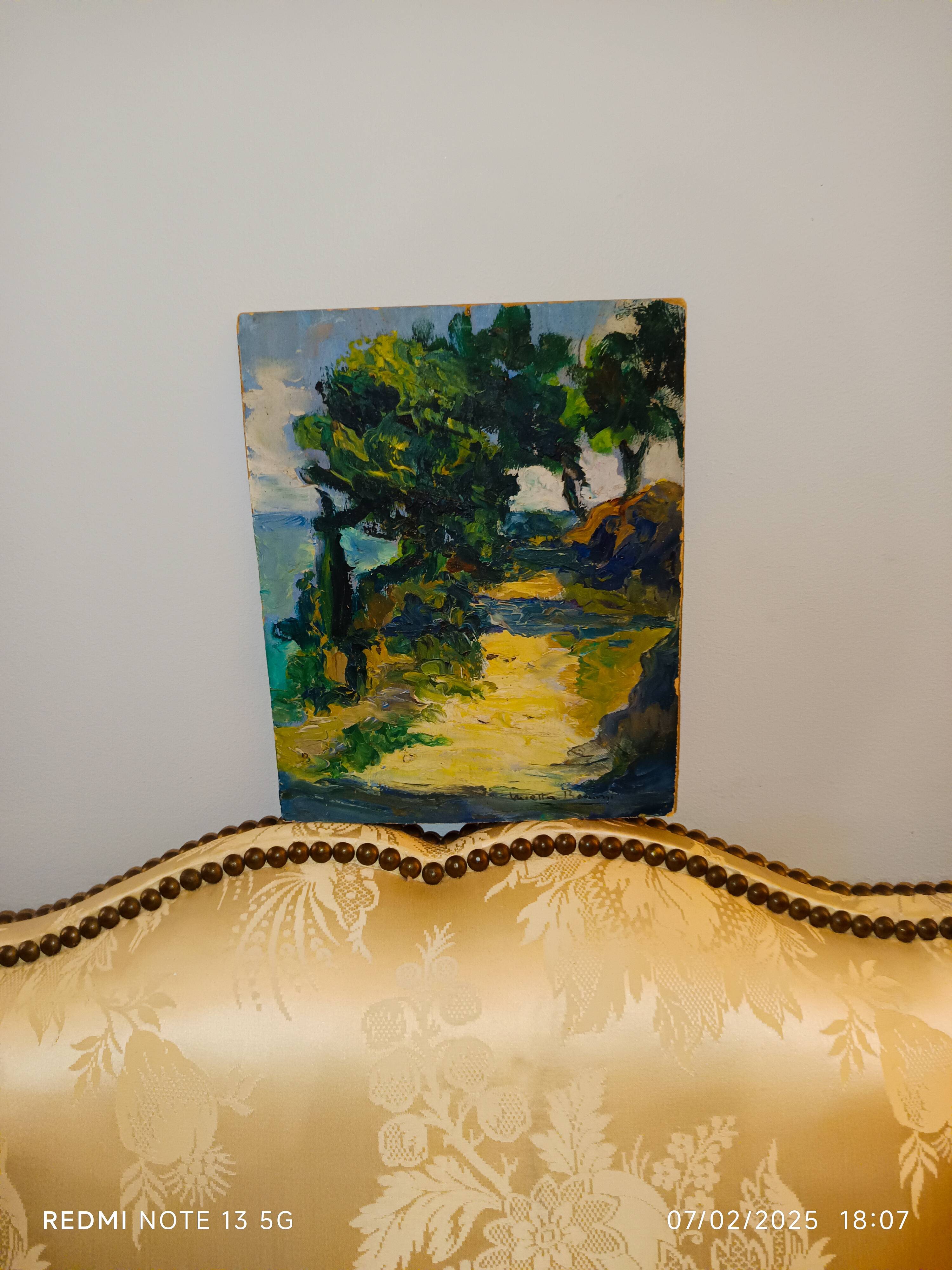 oil on panel by the Italian painter Mietta Benassi, 1950s/1960s