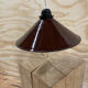 Industrial pendant light in brown and white enameled sheet metal