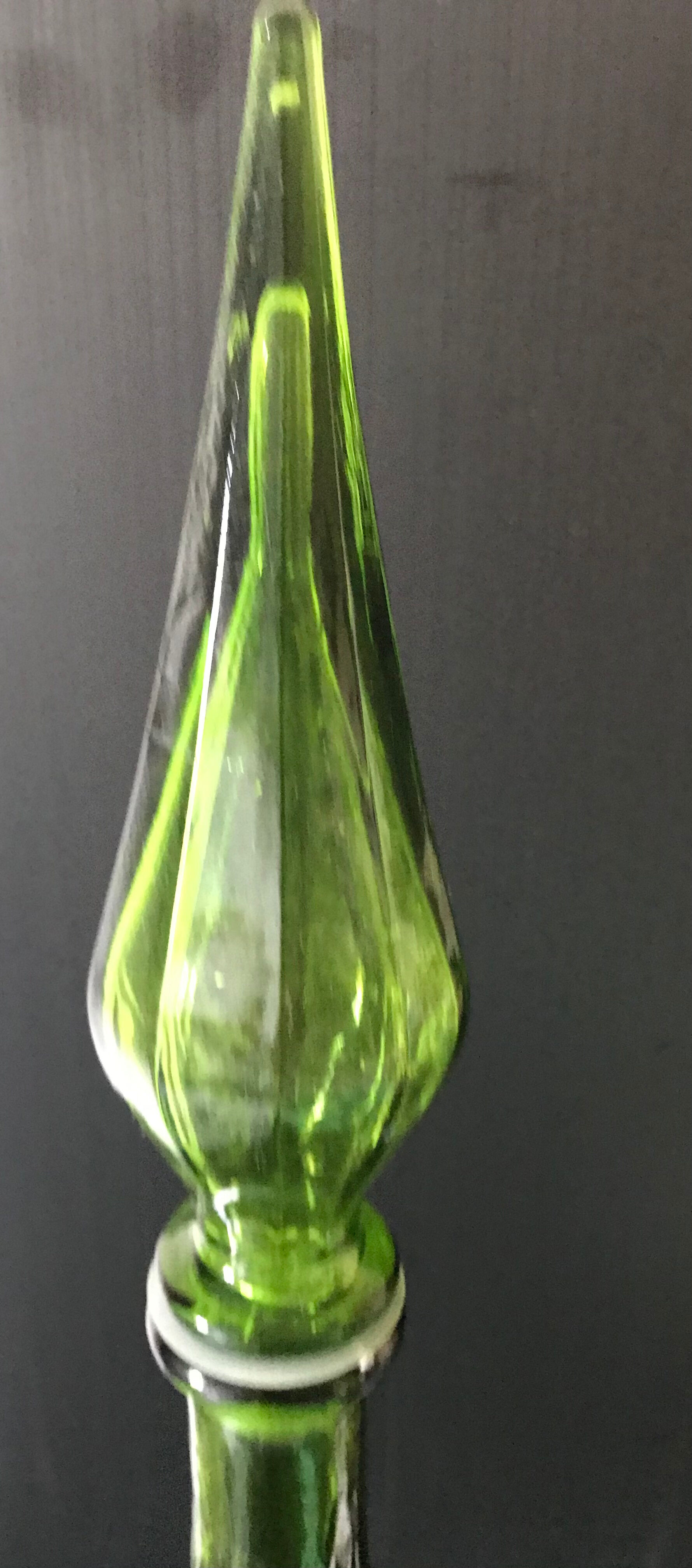 Italian carafe green glass