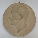 Charles Filleul studio plaster profile of a man with sideburns