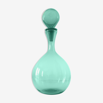 Carafe italienne en verre soufflé vert empoli