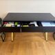 Console desk NV Gallery black wood and brass, 3 drawers.