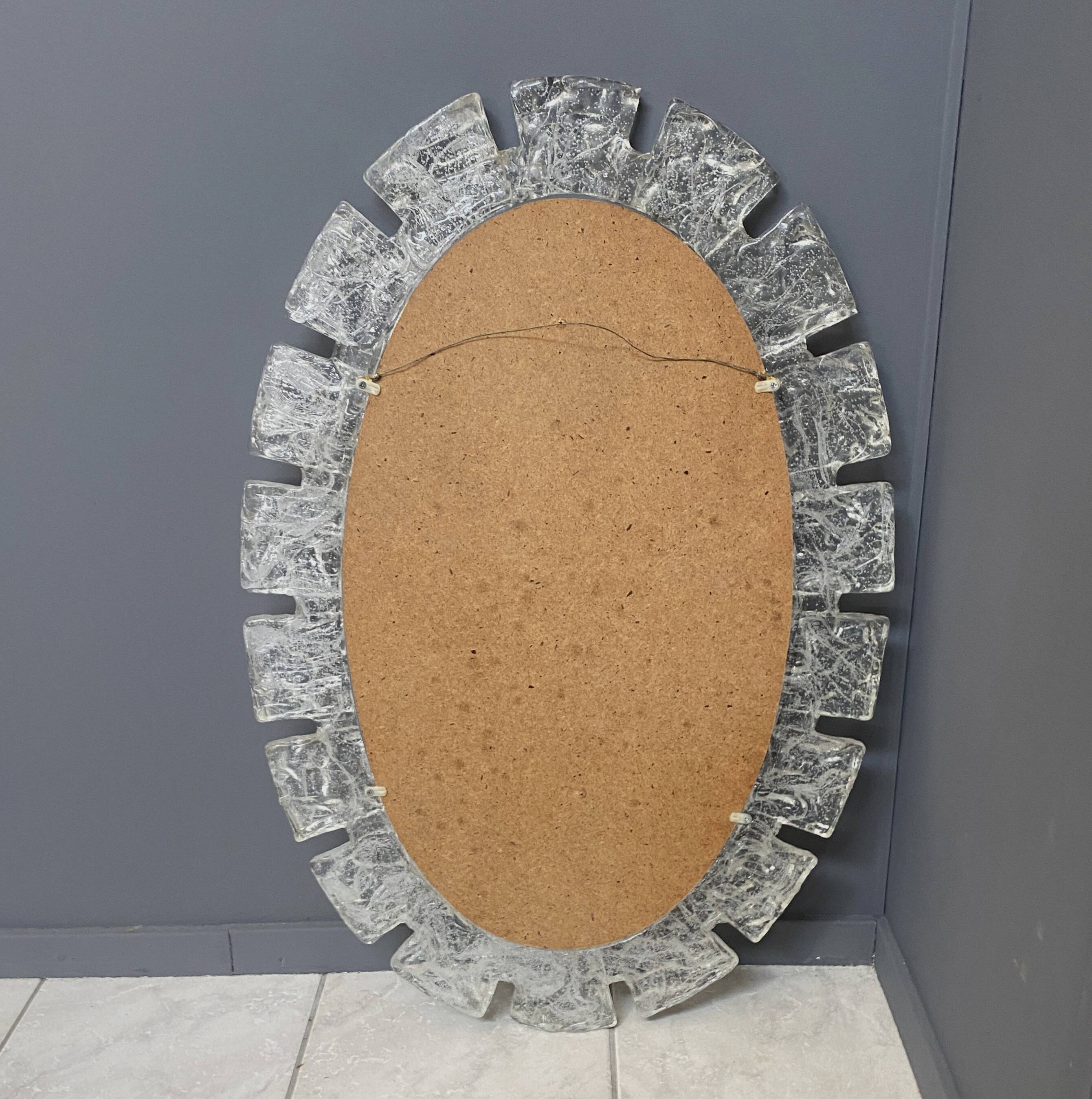 Large Oval Ice mirror by Egon Hillebrand 1970s