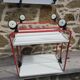Desserte métal frz par lucien lepoix 1983 pop art vintage roulante pliable