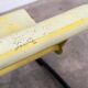 Rare Willy Guhl two-seater bench, original yellow patina, 1960.