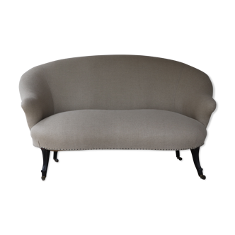 Napoleon III sofa redone in linen