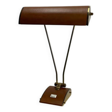 JUMO desk lamp in brass and leather by Eileen Grey, 1930