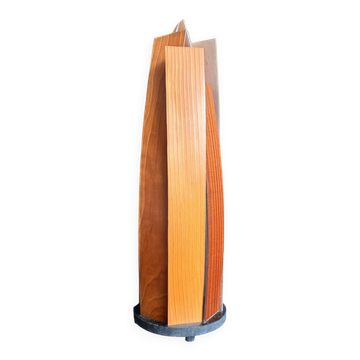 Wood slat lamp in Scandinavian style
