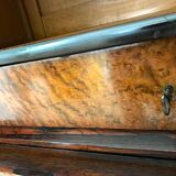 Bonnetière antique wardrobe with beveled ice interior elm magnifying glass style rocaille louis xv