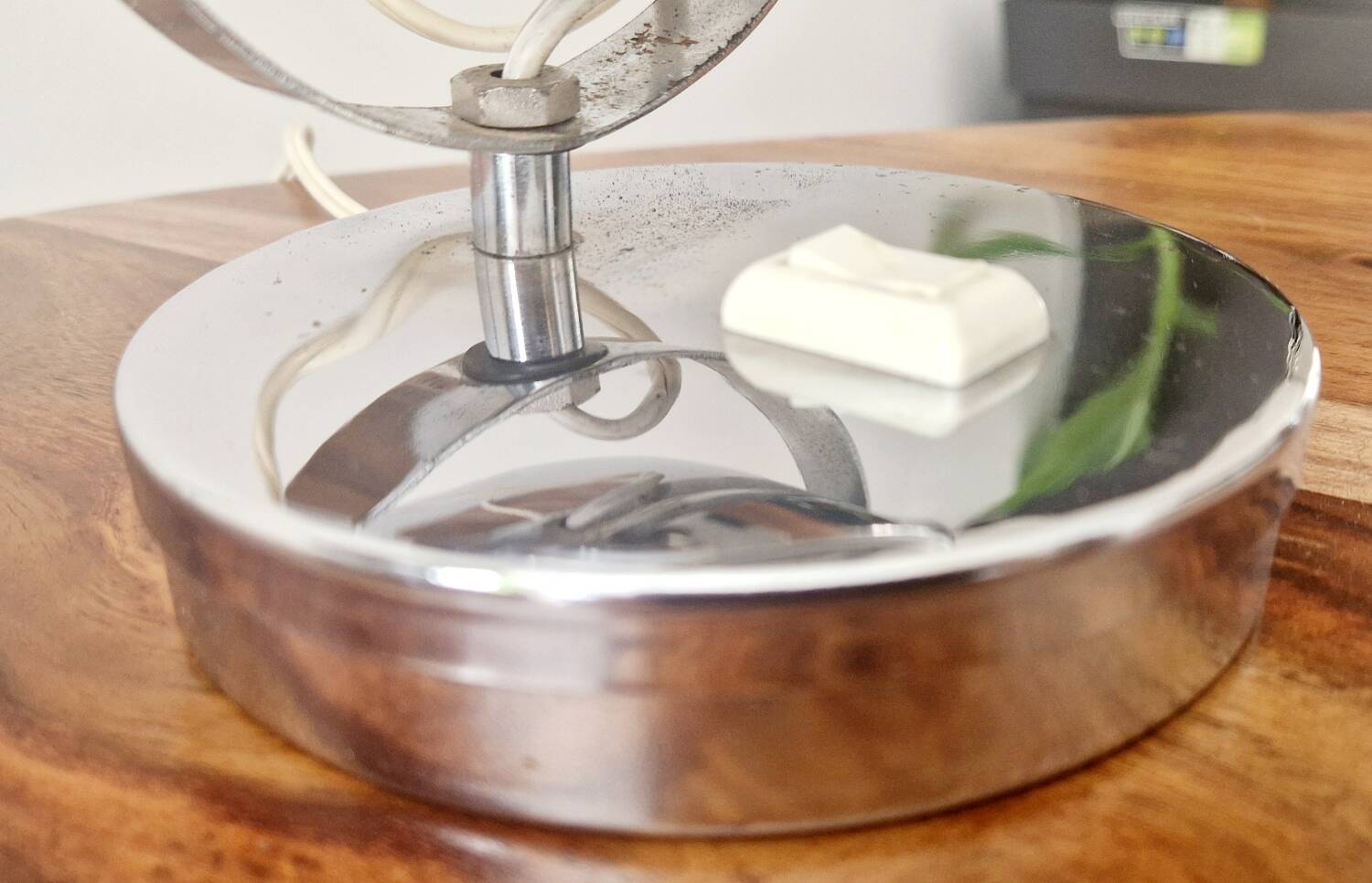 Pair of 1960s Space Age design chrome lamps