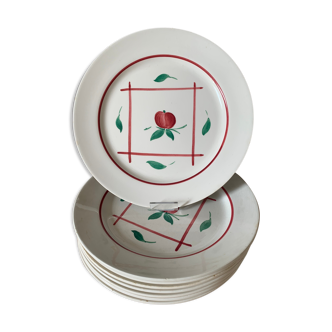 8 plates in faience