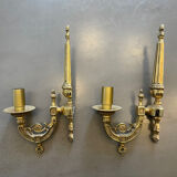 Pair of Art Deco gilt bronze wall sconces
