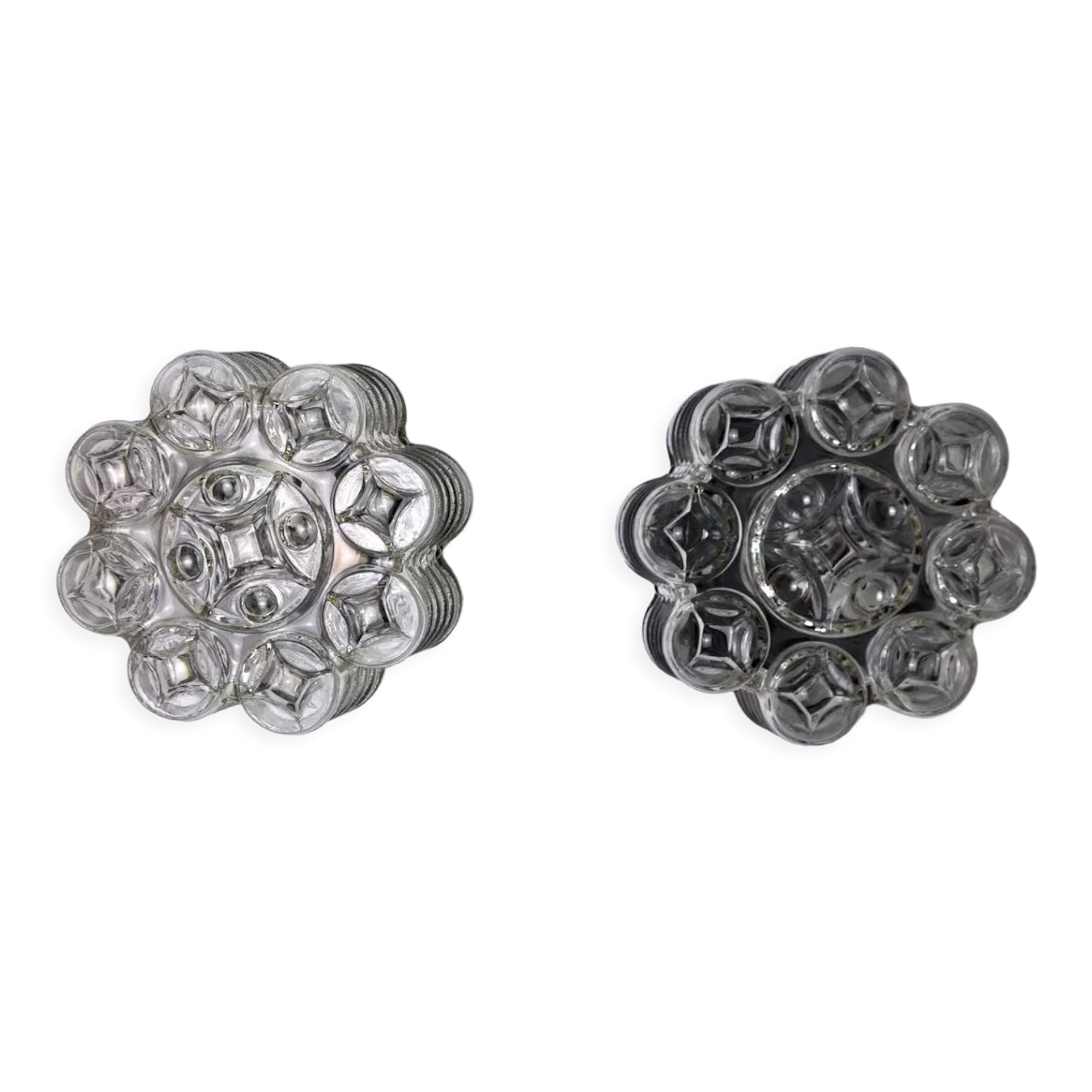 Pair of wall lamps by WILLA, geometric glass, Germany, 1960