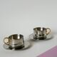 Duo of double-walled stainless steel espresso cups Made in Italy, Design 1970