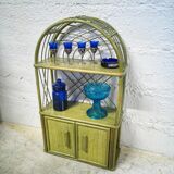 Green rattan shelf
