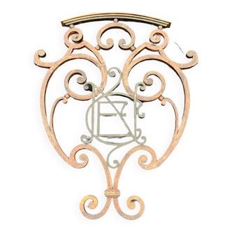 Old wrought iron gate with bronze dimension: height -93cm- width -74cm-