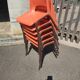 6 orange chairs