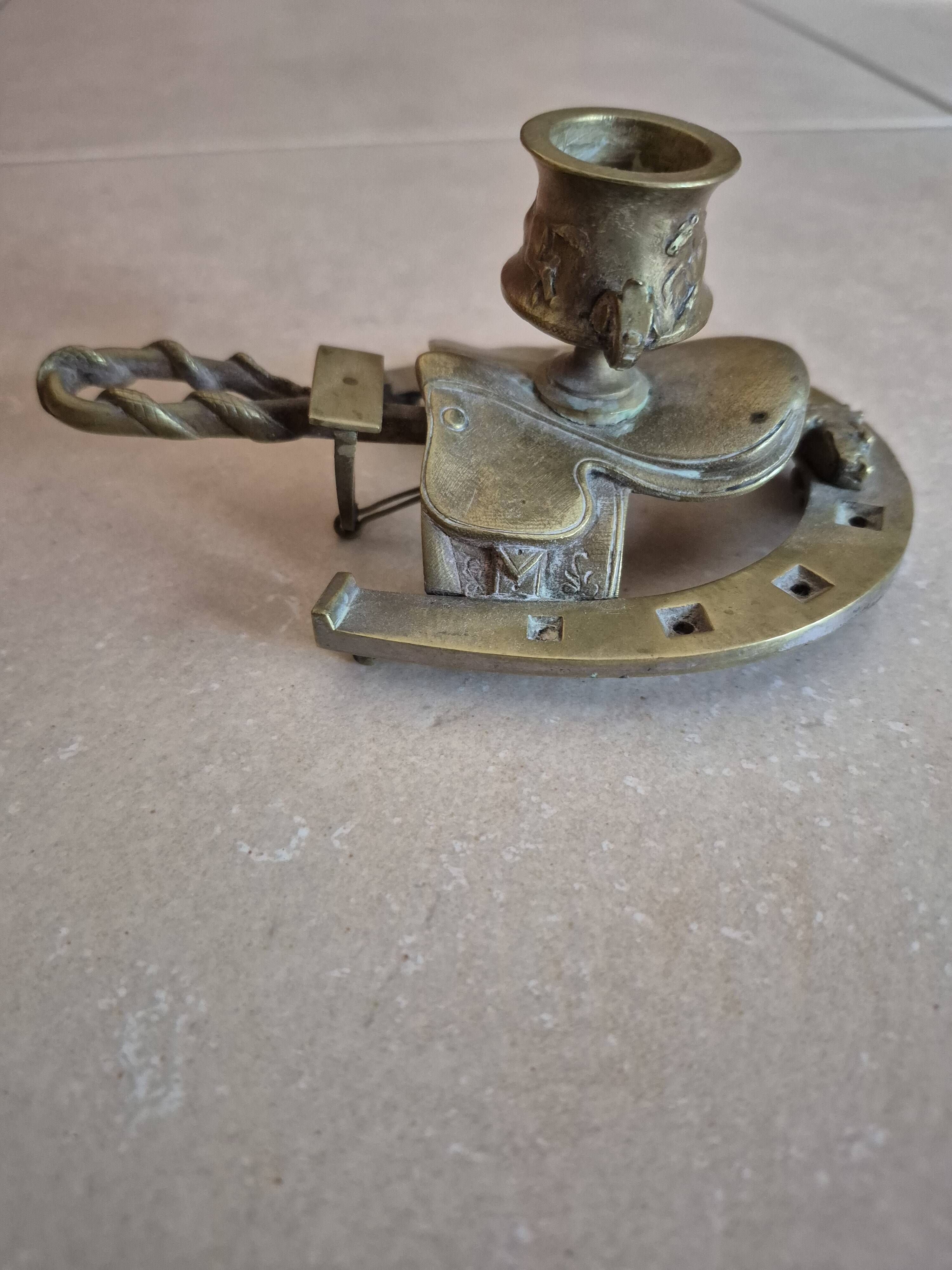 "Rider" bronze candlestick