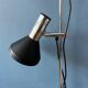 Mid-century black vintage floor lamp with two aluminium spots.
