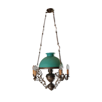 Old electrified oil hanging lamp