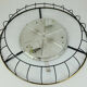 1930s to 50s glass ceiling lamp plafoniere with metal wire and brass frame