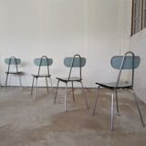 Set of 4 chairs in formica chrome
