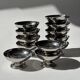 12 coupelles sur pied en acier inoxydable vintage