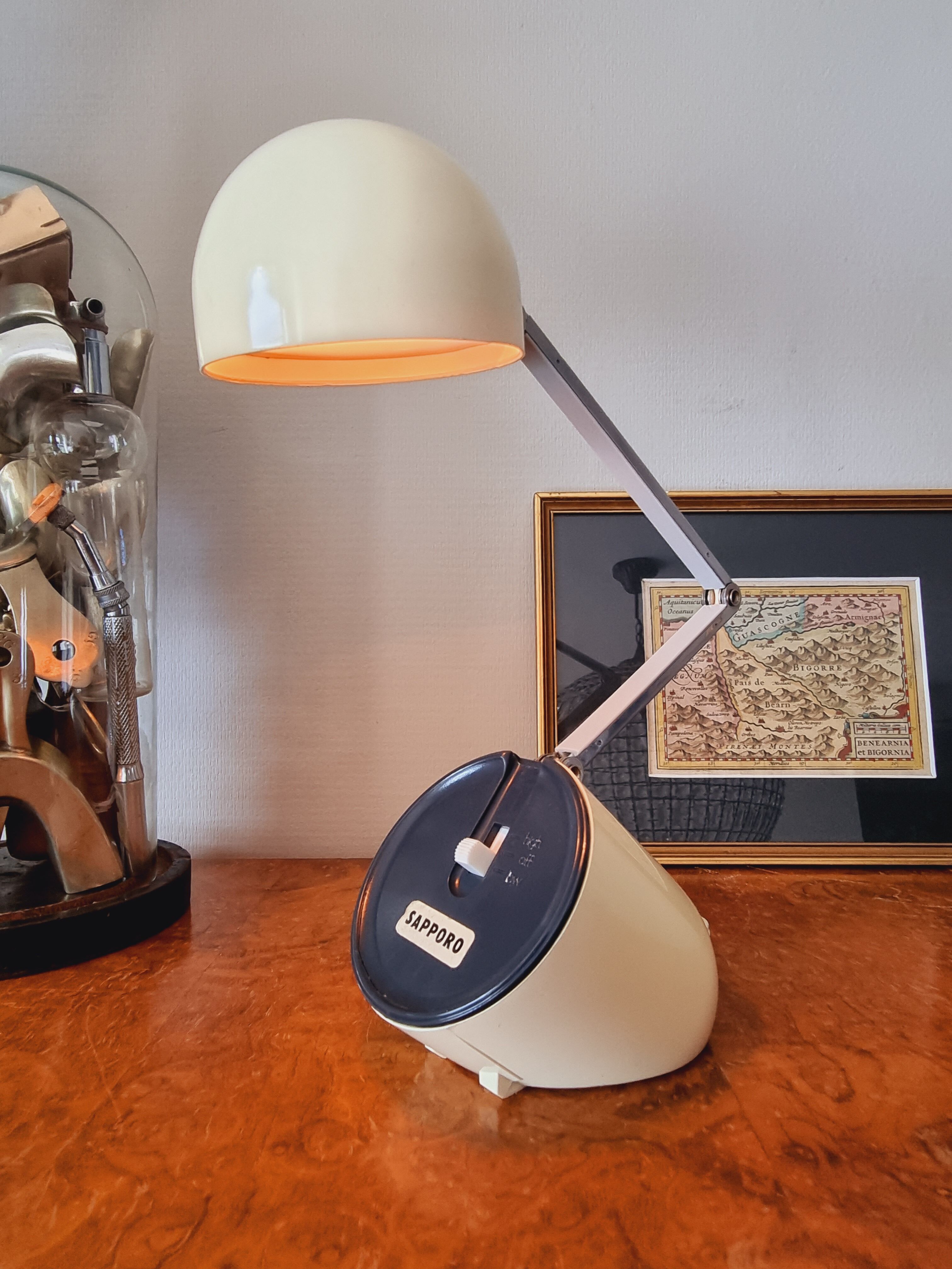 Japanese desk lamp, Space Age design, Kreo-Lite. 1970