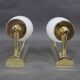 Italian Art Deco brass wall sconces with opal glass, 1940s.