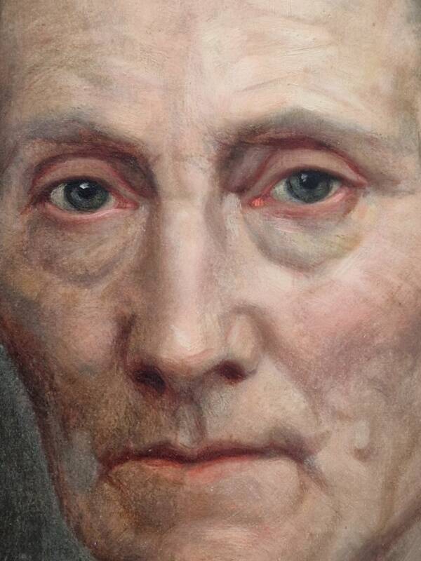 Charles Gislain (1826-1904) - Oil on oval canvas, Portrait of a Woman, 1887