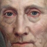 Charles Gislain (1826-1904) - Oil on oval canvas, Portrait of a Woman, 1887