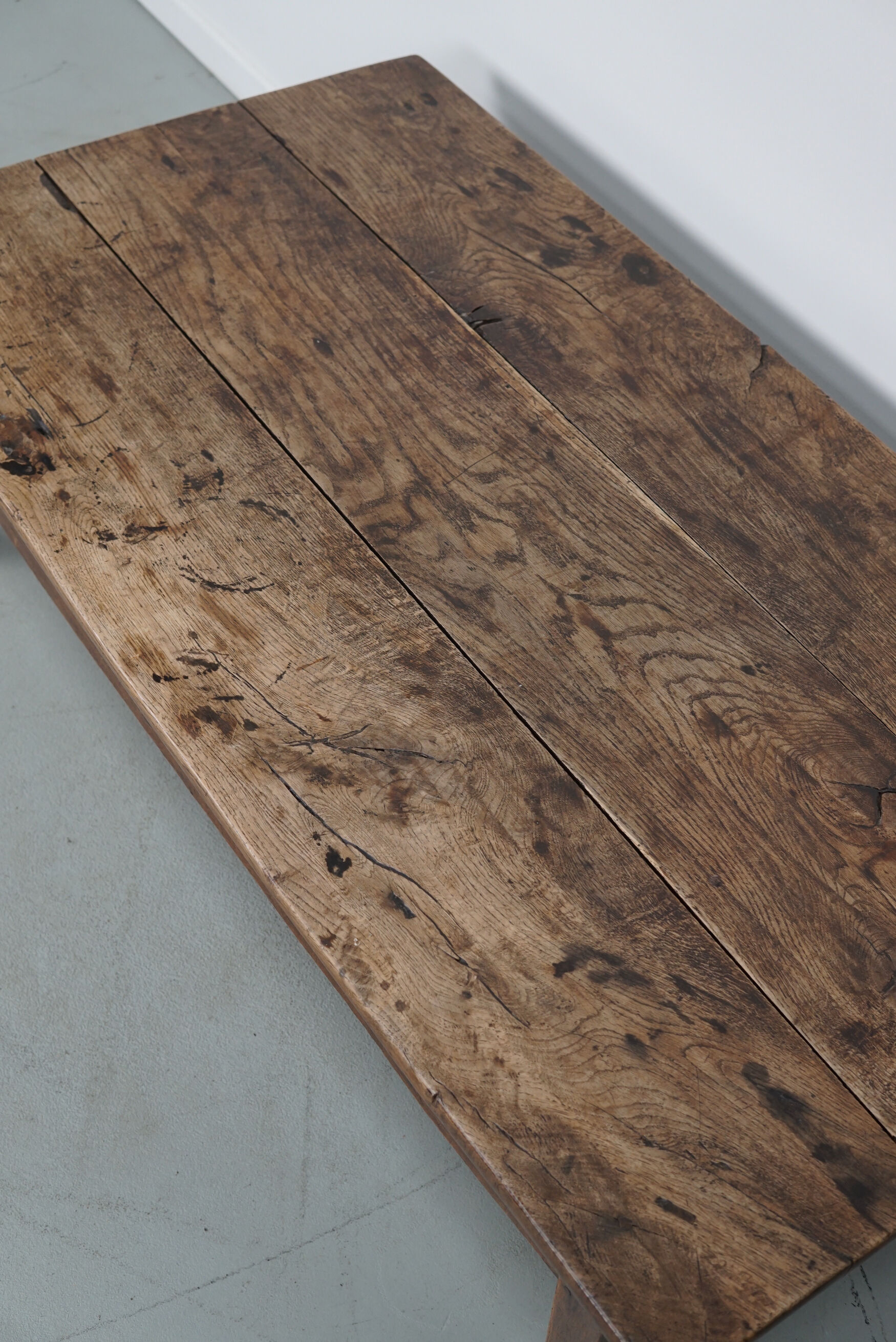 French 19th century farmhouse rustic natural chestnut coffee table