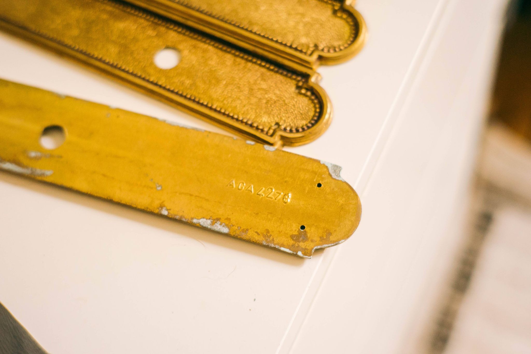 6 Vintage Solid Brass Door Plates Wall Hanging