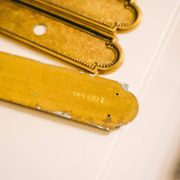 6 Vintage Solid Brass Door Plates Wall Hanging