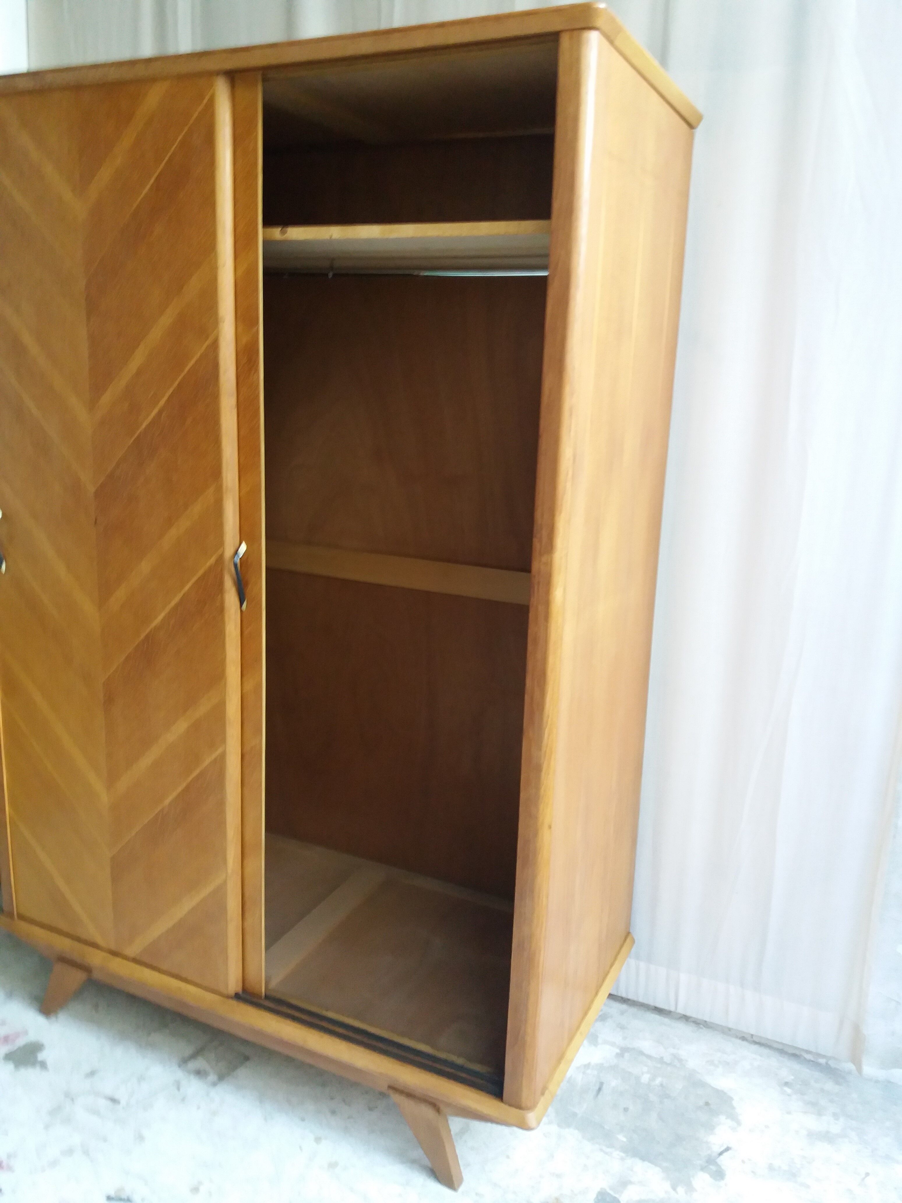 Vintage wardrobe with 2 sliding doors