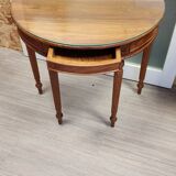 Half-moon console with glass top