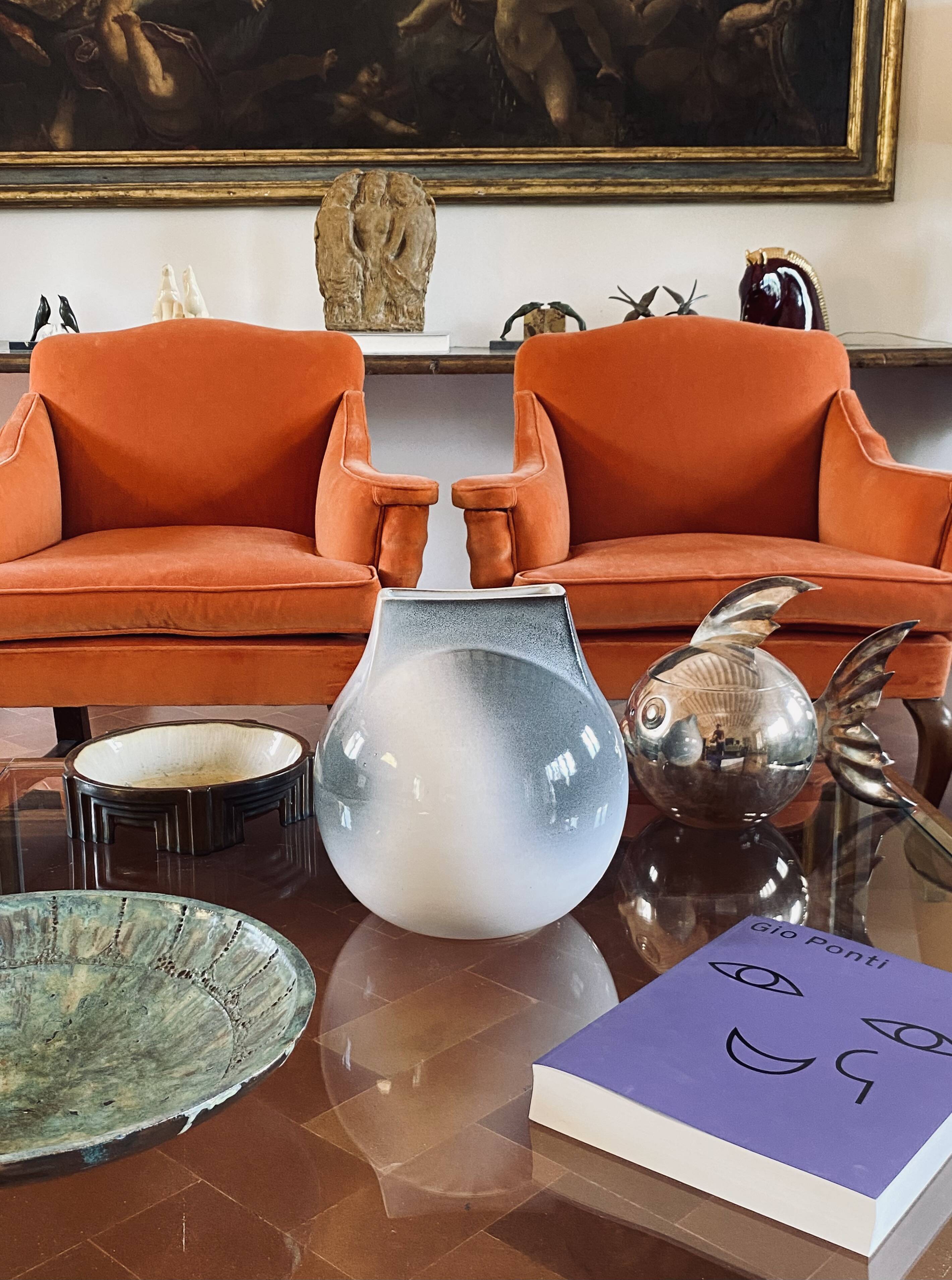 Mid-century Modern spherical gres vase, Franco Bucci Italy ca. 1970